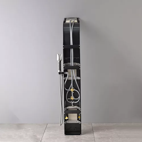 Alegro Black hidromasszázs zuhanypanel, rozsdamentes acél