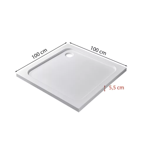Modena Slim szögletes alacsony akril zuhanytálca 100x100 cm