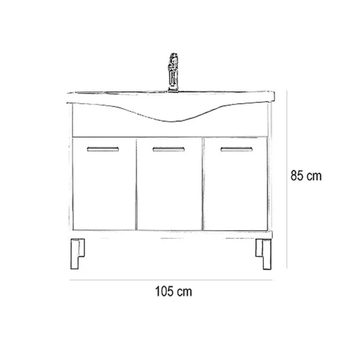 Nerva 105 alsó szekrény, mosdóval