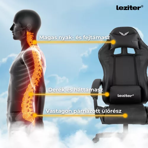 Raven gamer irodai forgószék fekete