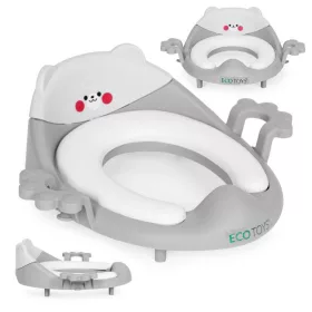 WC-Sitz mit Klappen und weichem Kissen, grau