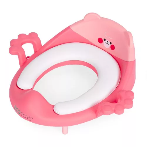 Wc szűkítő ülőke fülekkel puha párnával rózsaszín