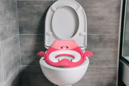 Wc szűkítő ülőke fülekkel puha párnával rózsaszín