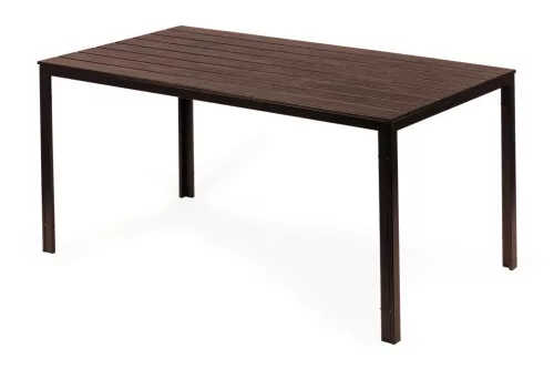 Vrtni stol za 6 osoba 156x78 cm, smeđi, od poliwooda
