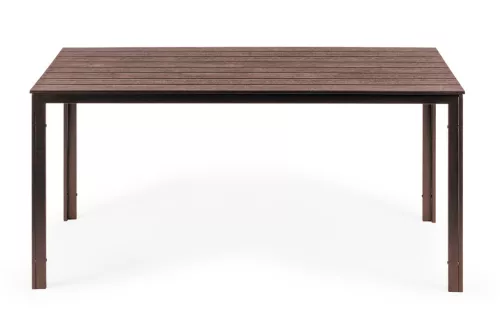 Vrtni stol za 6 osoba 156x78 cm, smeđi, od poliwooda