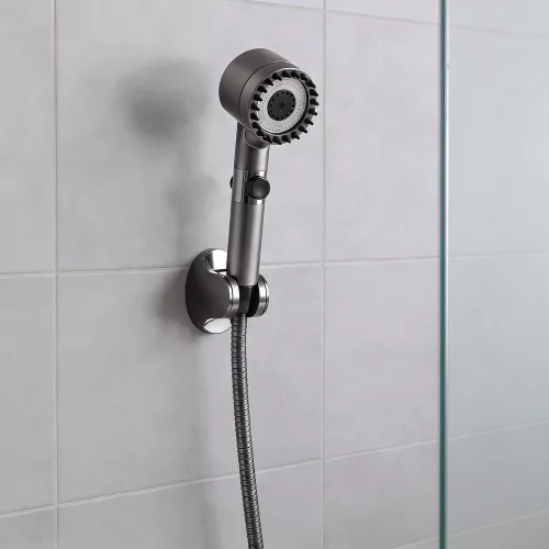 Kori 3 funkciós kézizuhany tömlővel tartóval szürke