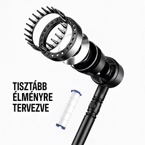 Kori 3 funkciós kézizuhany tömlővel tartóval szürke