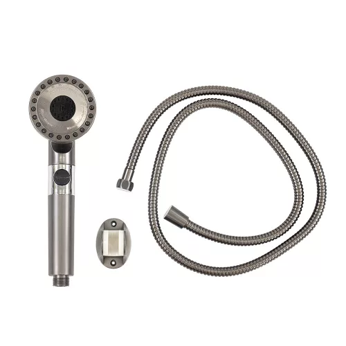 Kori 3 funkciós kézizuhany tömlővel tartóval szürke
