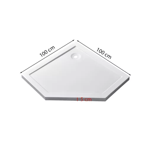 Modena Slim ötszögletű alacsony akril zuhanytálca 100x100 cm