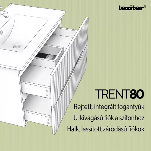 Trent 80 alsó szekrény mosdóval