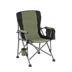   Leziter Comfort Angelstuhl mit Armlehnen und Getränkehalter, grün