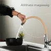 Corin freistehender Waschtischhahn mit flexiblem Auslauf, beige