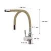 Corin freistehender Waschtischhahn mit flexiblem Auslauf, beige
