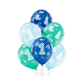   Ballons zum ersten Geburtstag für Jungen, 6 Stück, 30 cm (12 Zoll)