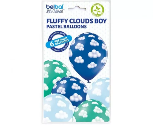 Balóny Cloud Fluffy Clouds Boy, 6 ks, 12 palcov (30 cm)