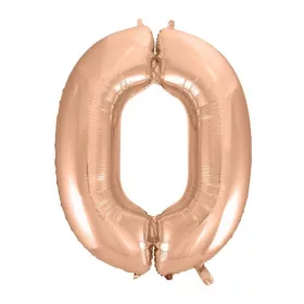 Rose Gold 0-ás szám fólia lufi 92 cm