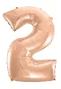 Rose Gold 2-es szám fólia lufi 92 cm