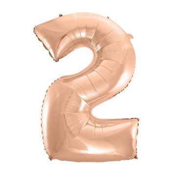 Rose Gold 2-es szám fólia lufi 92 cm
