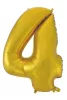 Fóliový balón s číslom Gold 4 Gold Mat 92 cm