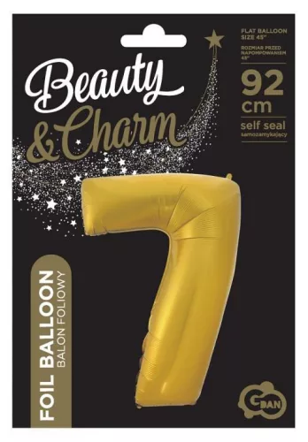 Fóliový balón s číslom Gold 7 Gold Mat 92 cm