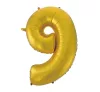 Fóliový balón s číslom Gold 9 Gold Mat 92 cm