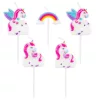 Einhorn-Regenbogen-Kuchenkerze, 5er-Set