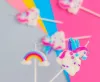 Einhorn-Regenbogen-Kuchenkerze, 5er-Set