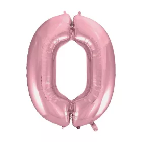 Fóliový balón číslo 0 svetloružový 92 cm