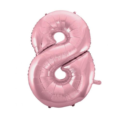 Rózsaszín Light Pink 8-as szám fólia lufi 92 cm