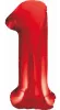 Fóliový balón číslo 1 červený 85 cm