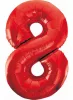Fóliový balón s červeným číslom 8, 85 cm