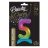 Színes Rainbow 5-ös szám fólia lufi talppal 74 cm