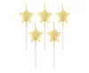 Goldene Stern-Kuchenkerze in Metallic-Gold, 5er-Set