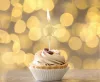 Goldene Stern-Kuchenkerze in Metallic-Gold, 5er-Set