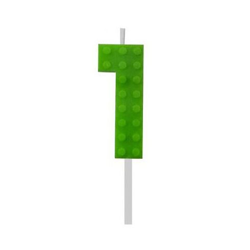 Építőkocka 1-es Green Blocks tortagyertya, számgyertya