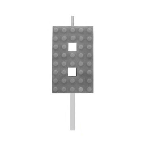 Építőkocka 8-as Grey Blocks tortagyertya, számgyertya