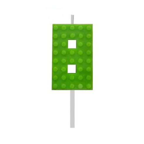 Építőkocka 8-as Green Blocks tortagyertya, számgyertya