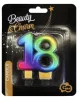 Bunte Galaxy-Kuchenkerze mit 18 Zahlen, Zahlenkerze