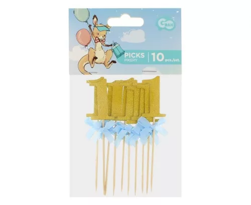 10 blaue Deko-Stäbe zum 1. Geburtstag