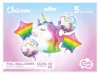Unikornis Rainbow fólia lufi 5 db-os szett