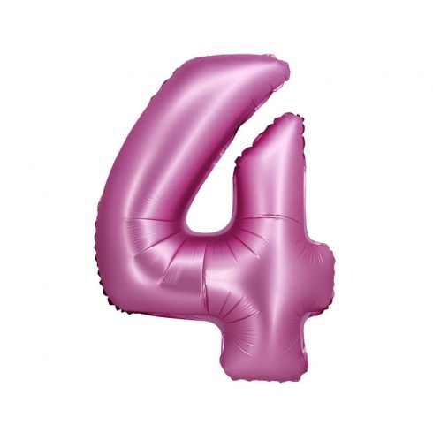 Rózsaszín Satin Pink 4-es szám fólia lufi 76 cm