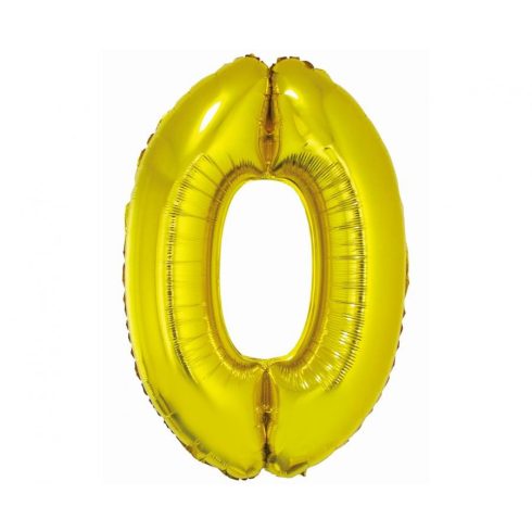 Arany 0-ás Gold szám fólia lufi 76 cm