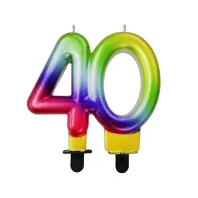 Bunte 40 Galaxy Kuchenkerze, Zahlenkerze