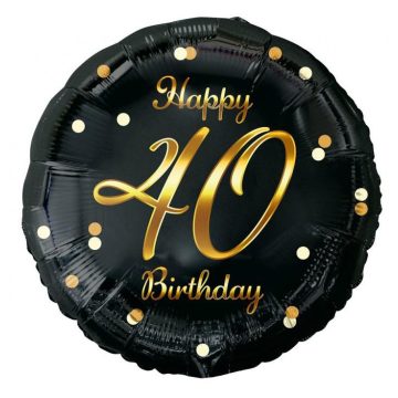 Happy Birthday 40 B&C Gold fólia lufi 36 cm