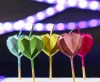 Herzförmige, metallische Herz-Kuchenkerze, 5er-Set