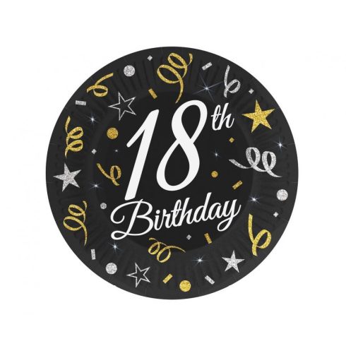 Happy Birthday 18 B&C papírtányér 6 db-os 18 cm