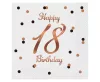 Happy Birthday 18 B&C White szalvéta 20 db-os 33x33 cm
