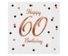 Happy Birthday 60 B&C White szalvéta 20 db-os 33x33 cm