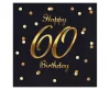Happy Birthday 60 B&C Gold szalvéta 20 db-os 33x33 cm