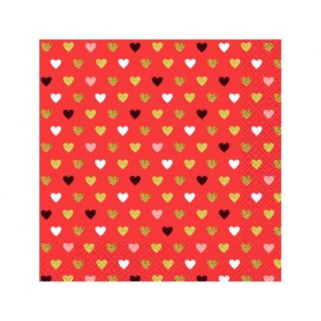 Szerelem XOXO Red szalvéta 20 db-os 33x33 cm